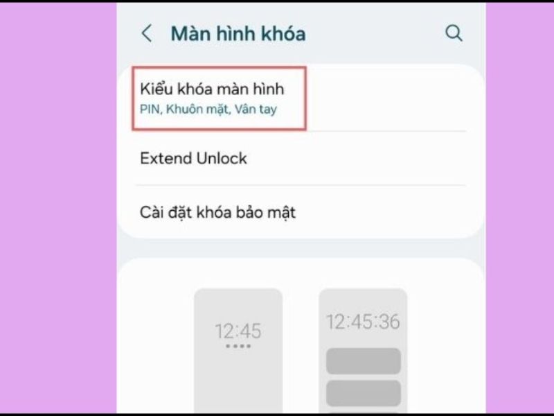 Cách đổi mật mã hoặc mẫu hình mở khóa