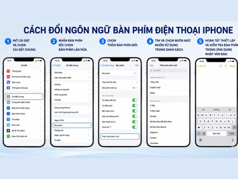 Chi tiết cách đổi ngôn ngữ bàn phím trên điện thoại iPhone