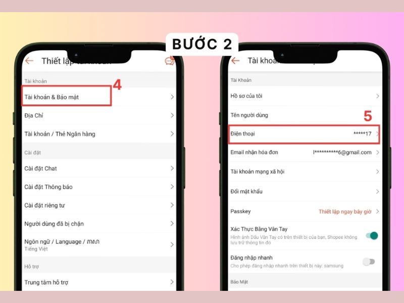 Hướng dẫn đổi sdt trên Shopee
