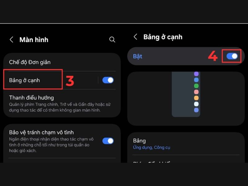 Cách tích hợp chụp màn hình trên thanh bảng ở cạnh Samsung