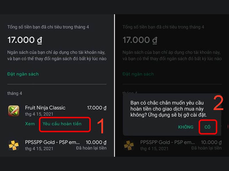 Cách gửi lại yêu cầu hoàn tiền trên Google Play