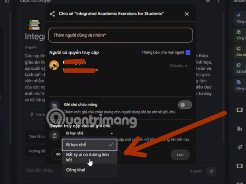 Cách kiểm tra NotebookLM đã công khai hay chưa