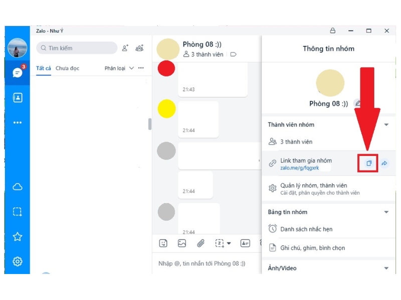 Cách lấy Link nhóm Zalo trên điện thoại