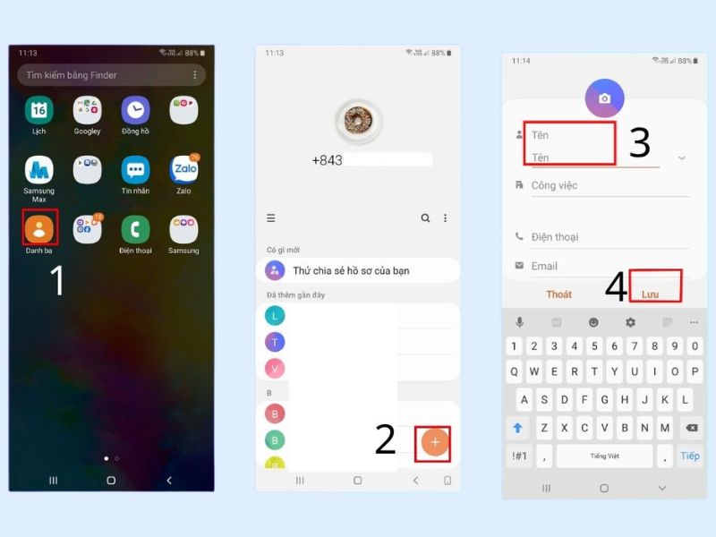 Hướng dẫn cách lưu số điện thoại vào danh bạ trên Android