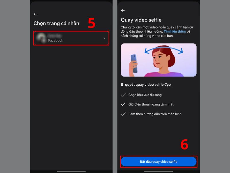 Quay video để bật tick trắng trên Facebook