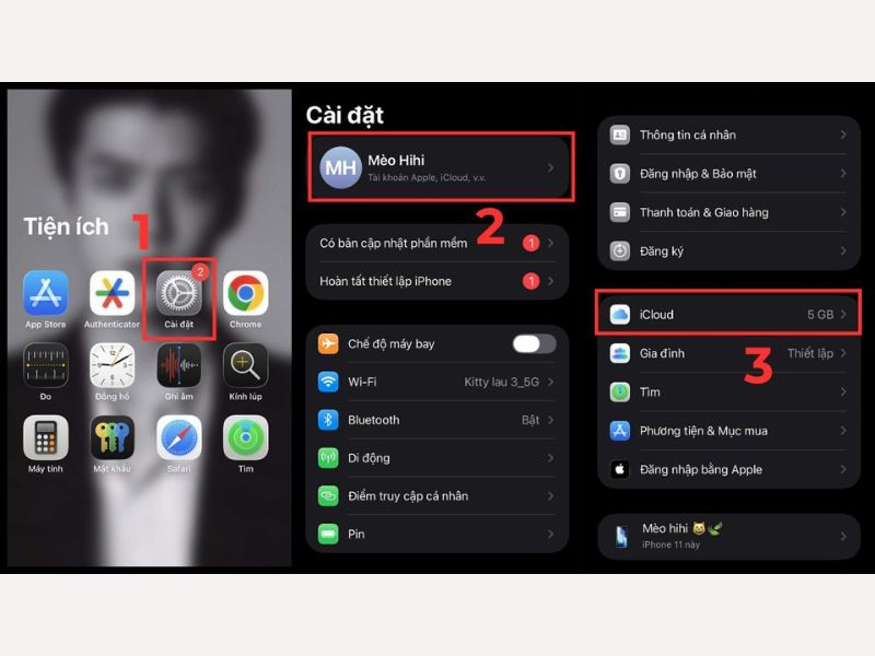 Sao lưu ảnh trên iCloud khi hết dung lượng