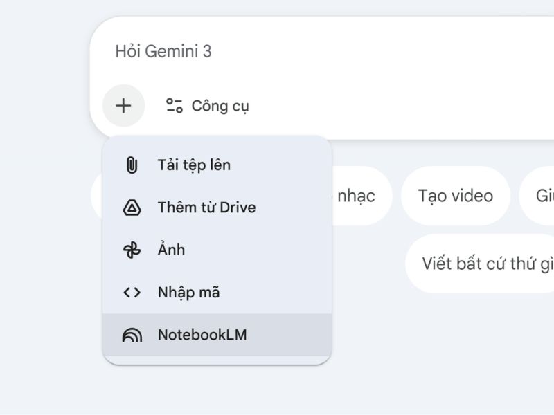Cách sử dụng NotebookLM tích hợp trong Gemini