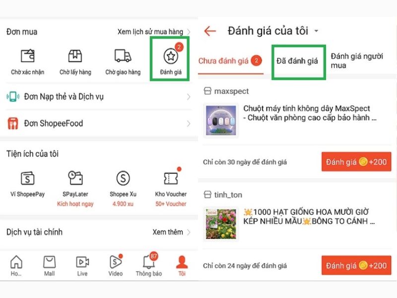 Hướng dẫn xóa lịch sử mua hàng trên Shopee