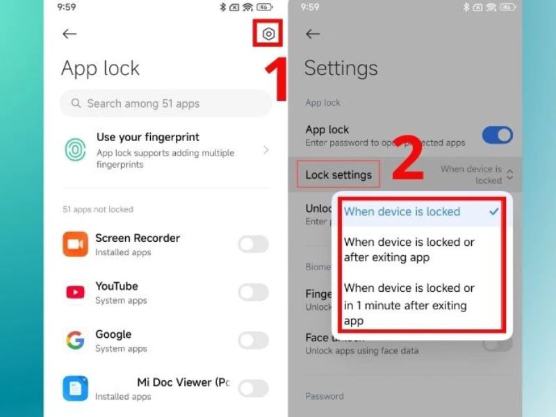 Khóa ứng dụng trên Xiaomi