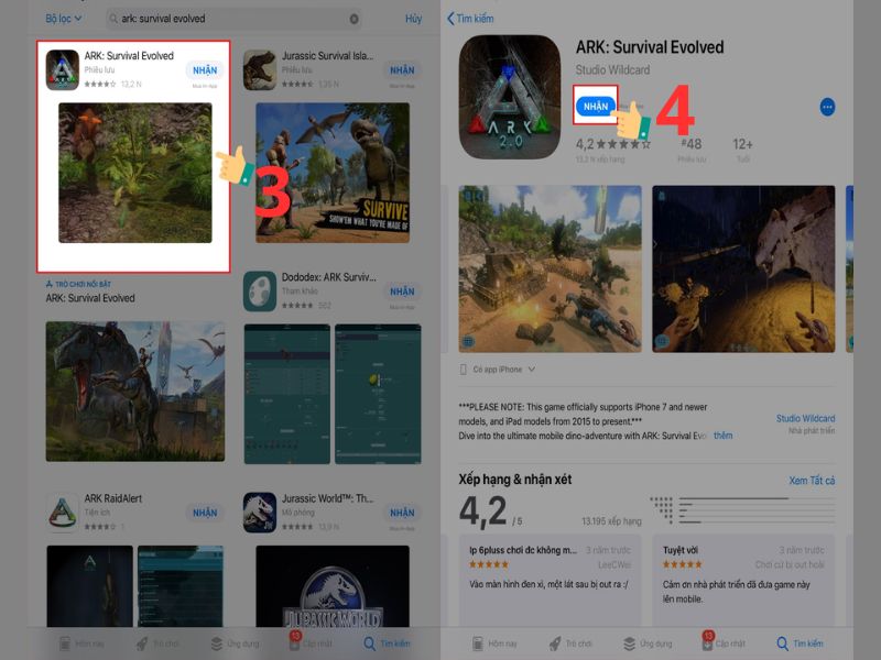 Các bước tải miễn phí game ARK Mobile