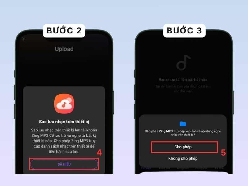 Cho phép MP3 truy cập vào sao lưu nhạc trên thiết bị