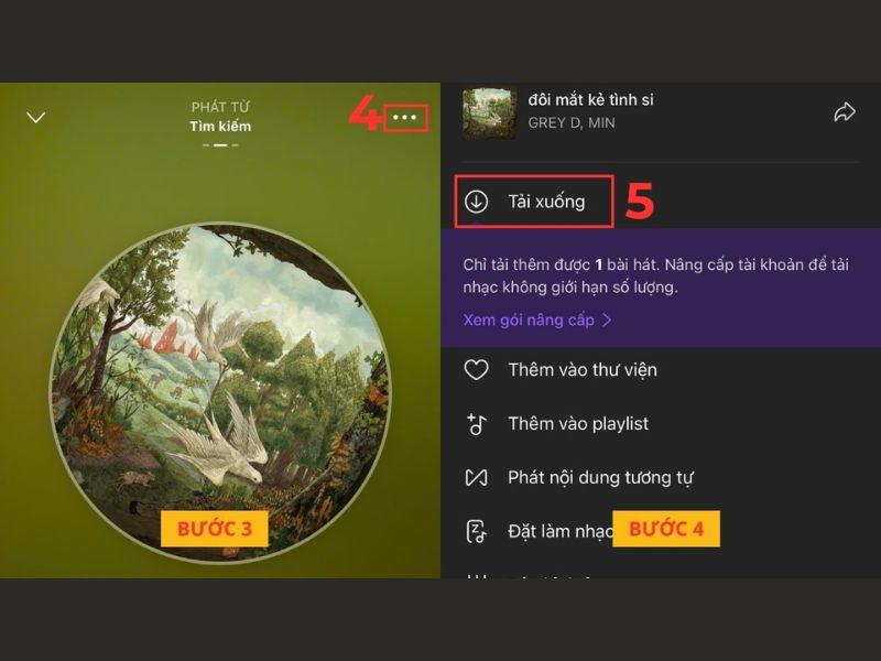 Tải nhạc trên Zing MP3 làm chuông báo thức
