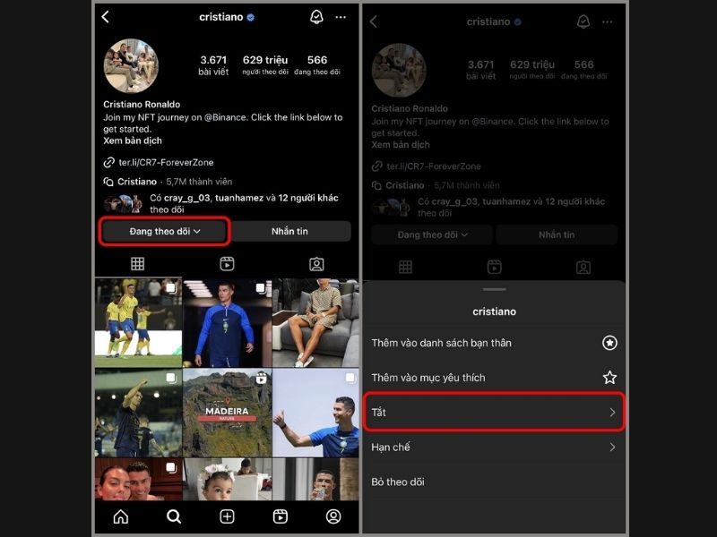 Cách tạm ẩn bài đăng của người khác trên Instagram