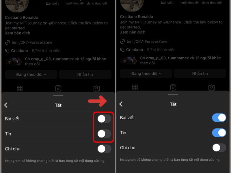 Cách tắt hiển thị story của người khác trên Instagram