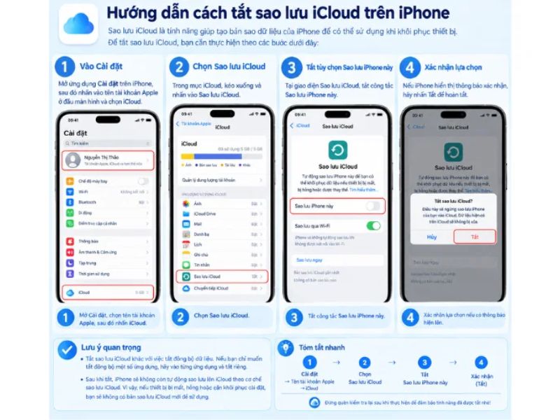 Chi tiết các bước tắt đồng bộ iCloud trên iPhone
