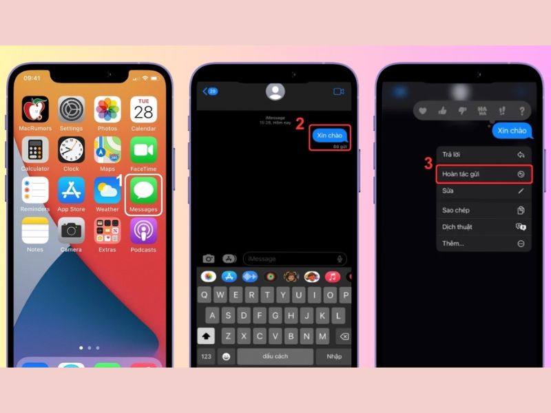 Cách thu hồi tin nhắn iMessage đơn giản