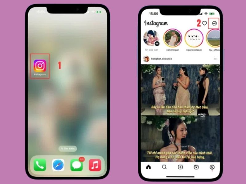 Cách xóa tin nhắn trên Instagram bằng điện thoại iPhone