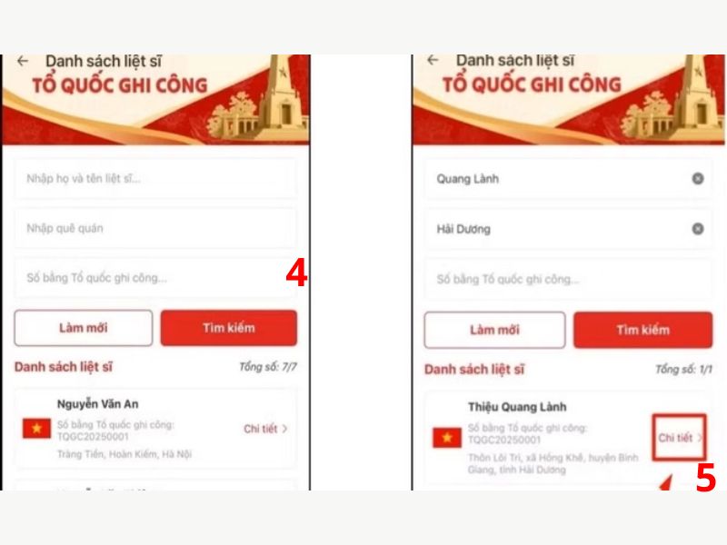 Hướng dẫn chi tiết các bước tra cứu thông tin liệt sĩ 