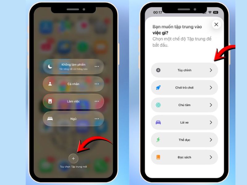 Cài đặt chế độ tập trung trên iPhone