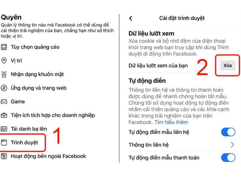 Cách xóa bộ nhớ đệm Facebook trên iPhone trong ứng dụng