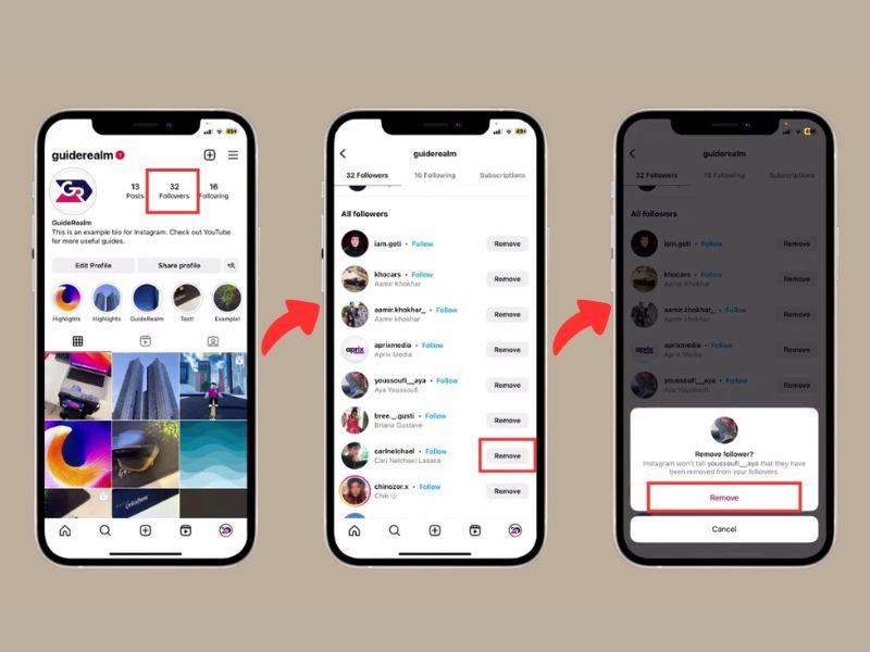 Xóa followers không mong muốn trên Instagram