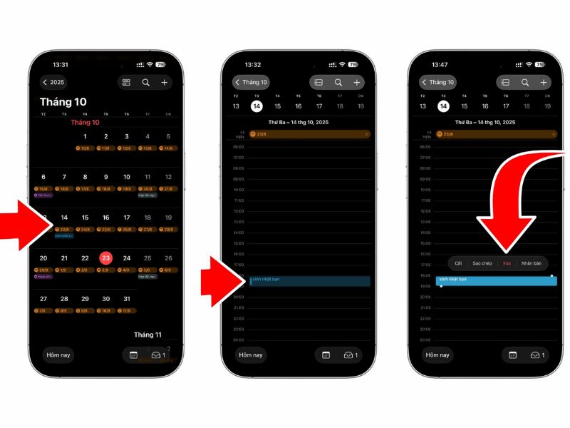 Cách xóa sự kiện trên lịch iPhone đơn giản