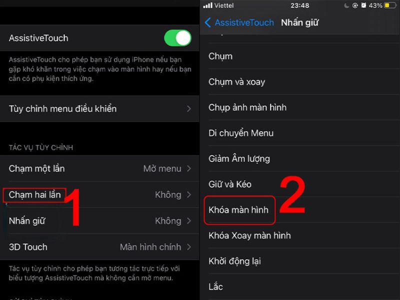 Hướng dẫn cách chạm 2 lần tắt màn hình trên iPhone