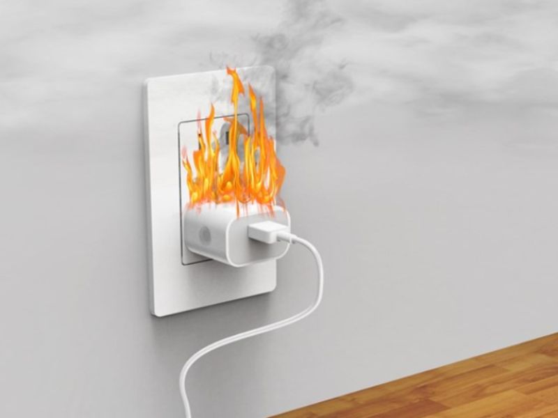 Chập cháy điện do cắm củ sạc liên tục vào ổ điện