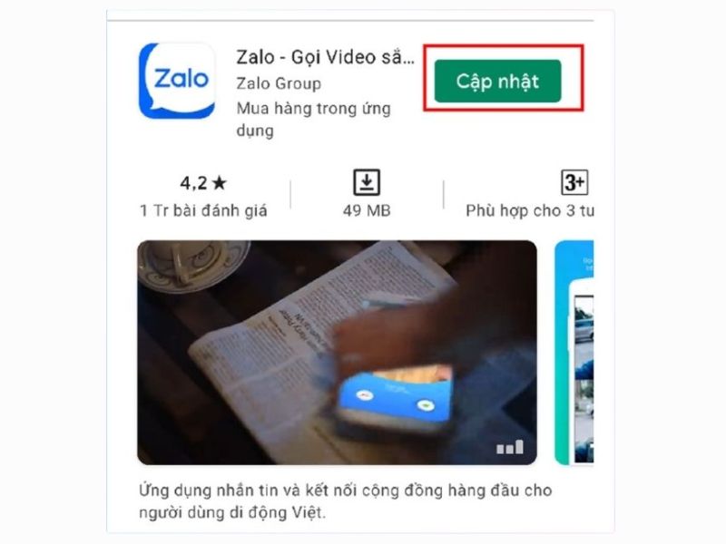 Cập nhật Zalo sửa lỗi Zalo bị lỗi tự thoát ra trên điện thoại