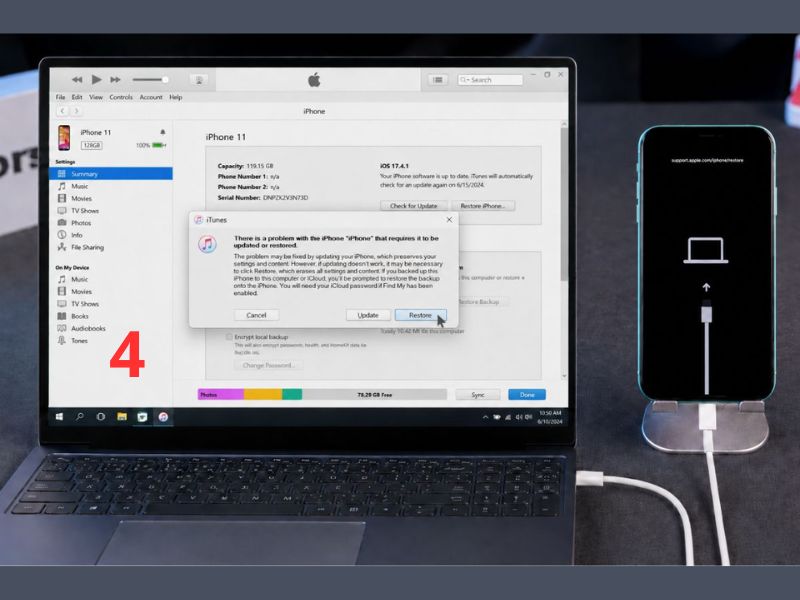 Thực hiện các thao tác hạ cấp iOS 27