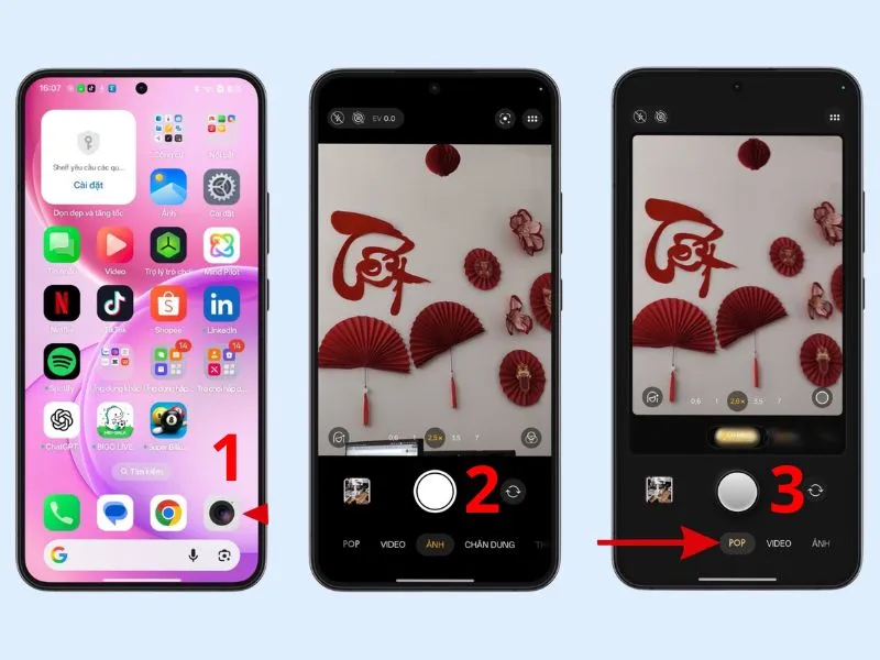 Cách sử dụng chế độ chụp Pop Cam trên điện thoại OPPO