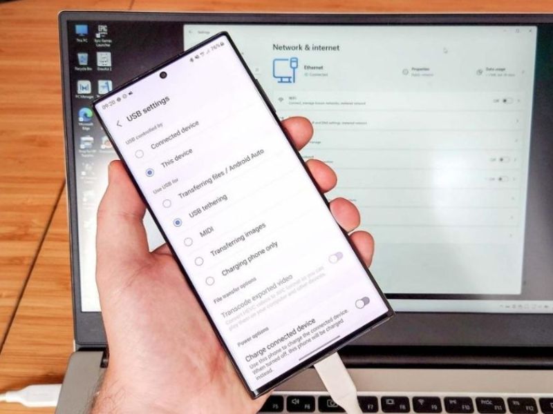Chia sẻ Internet với máy tính bằng cáp USB