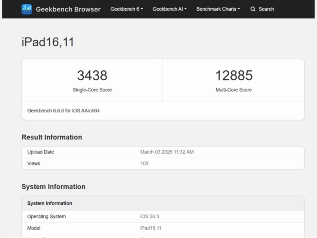Điểm Geekbench iPad Air M4 lộ diện với con số cao bất ngờ