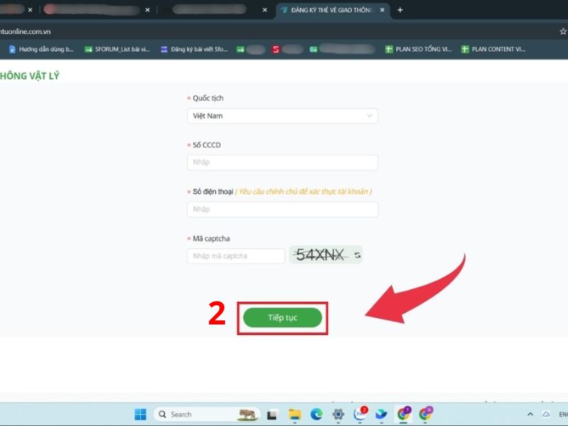 Nhập đầy đủ thông tin đăng ký thẻ xe buýt điện tử