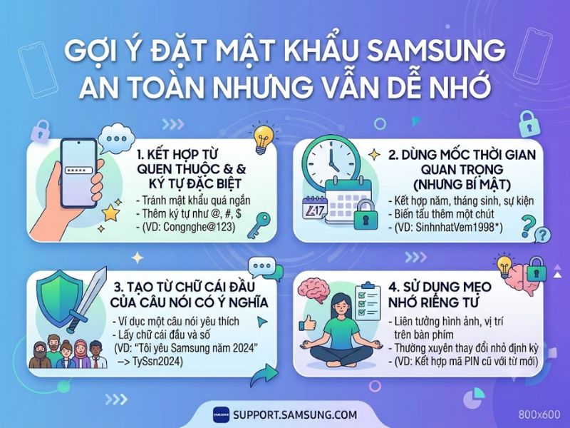 Gợi ý đặt mật khẩu Samsung an toàn nhưng vẫn dễ nhớ