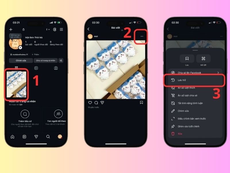 Hướng dẫn ẩn bài đăng cá nhân trên Instagram bằng điện thoại