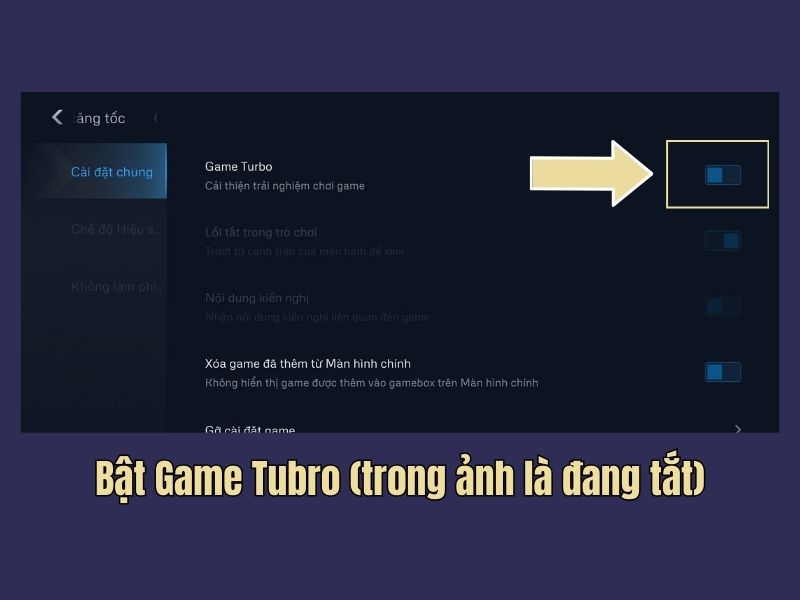 Ấn bật không gian Game Turbo trên điện thoại Redmi