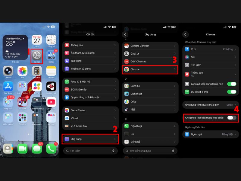 Cách bật cookie trên Google Chrome