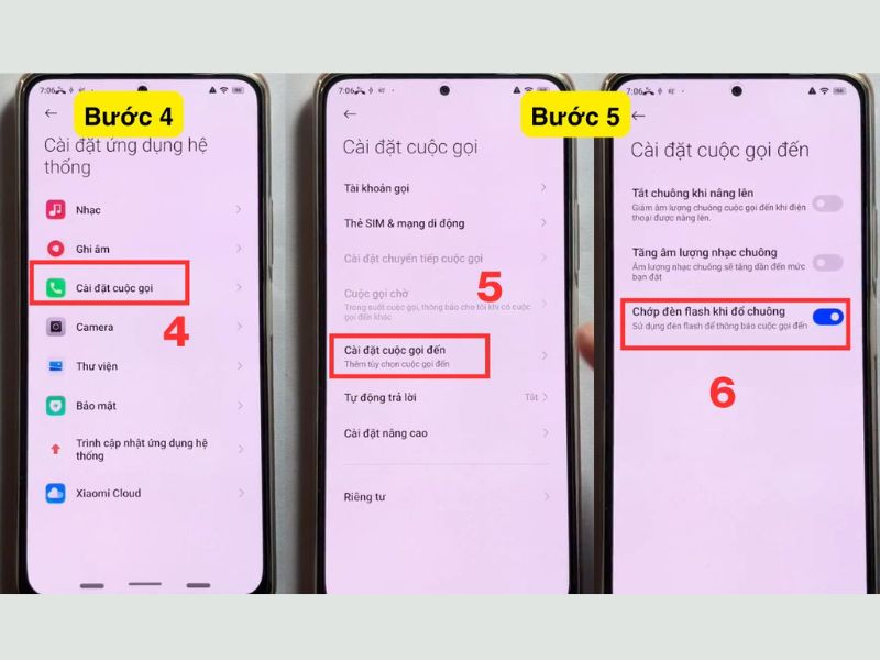 Cách bật Flash khi có cuộc gọi đến trên Redmi