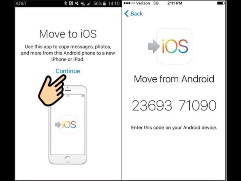 Nhập mật mã để chuyển dữ liệu sang iPhone