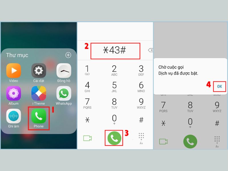 Nhập mã lệnh cài đặt cuộc gọi chờ trên Android