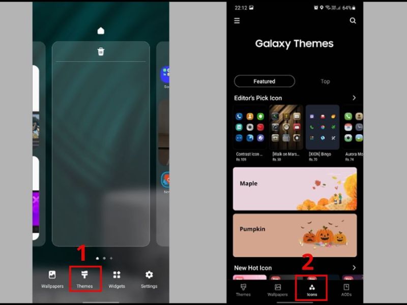 Cách đổi hình ứng dụng trên Samsung