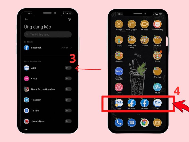 Cách nhân đôi ứng dụng trên điện thoại Xiaomi