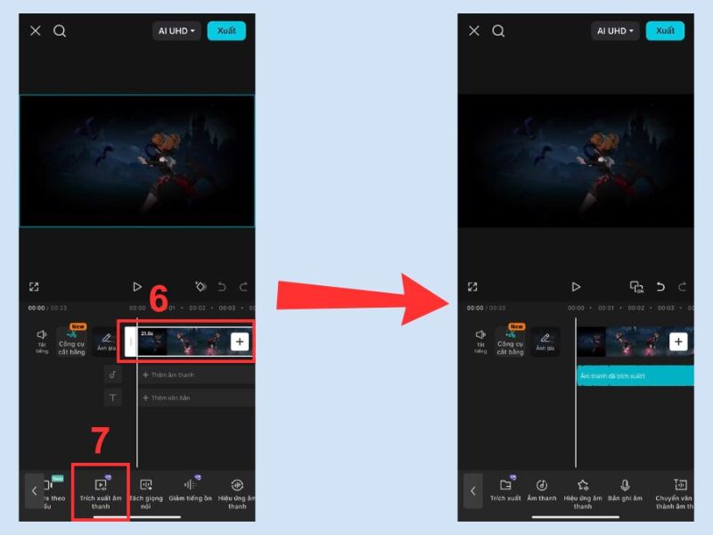 Các bước tách âm thanh khỏi video trên điện thoại