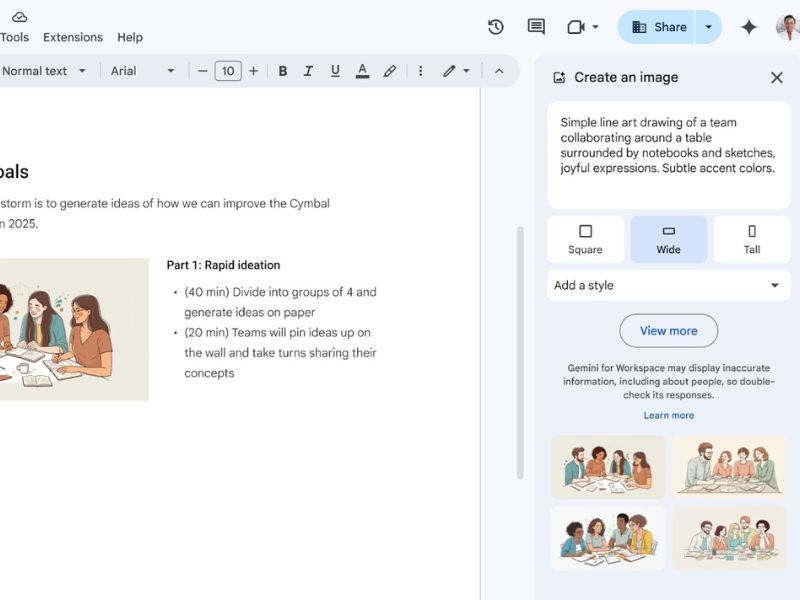 Hướng dẫn tạo ảnh bìa cho Google Docs bằng Gemini