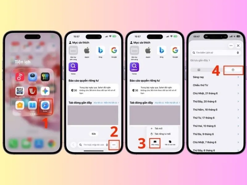 Cách xem lịch sử trình duyệt Safari trên iPhone