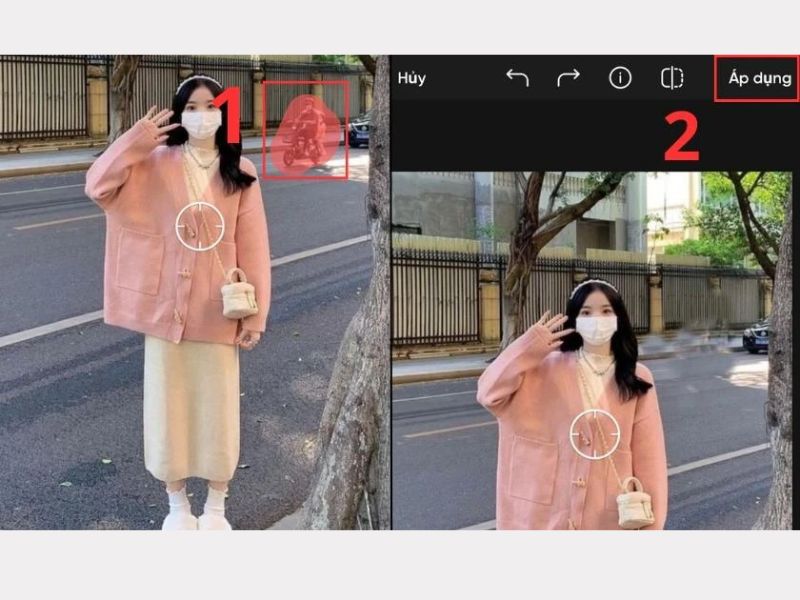 Tiến hành xóa người trong ảnh