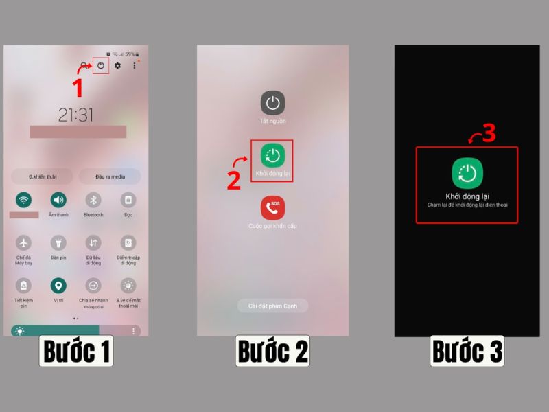 Khởi động lại điện thoại Samsung