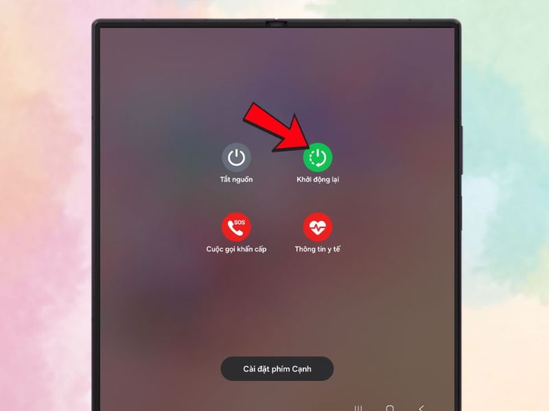 Khởi động lại từ bảng điều khiển nhanh