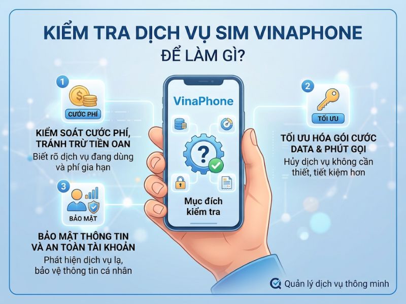 Kiểm tra dịch vụ SIM VinaPhone để làm gì?